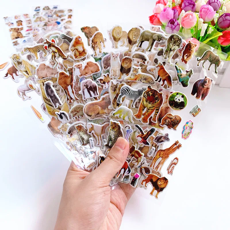6 sheets /lot Kids Puffy Stickers Wild Animals Cats Dogs Girls Boys Rewards Sticker for School Teacher Classic Toys GYH 6 sheets /lot Kids Puffy Stickers Wild Animals Cats Dogs Girls Boys Rewards Sticker for School Teacher Classic Toys GYH