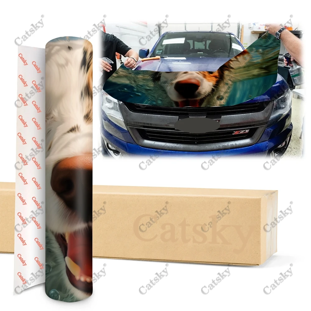Funny Dog Swimming Underwater Car Hood Decal Truck Decals Vinyl Sticker Graphic Wrap Stickers Trucks Cars Bonnet Vinyls