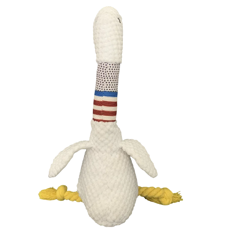 New Pet Dog Plush Sound Toy White Geese Coarse Grain Velvet Bite Resistant And Grinding Dog Toy Supplies Interactive Dog Toys