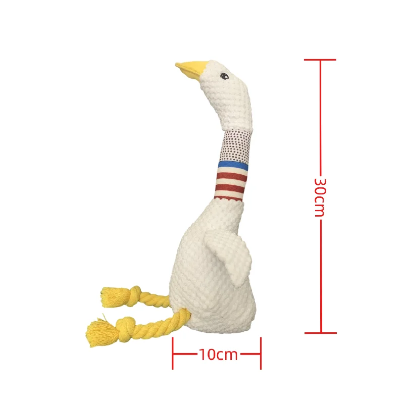 New Pet Dog Plush Sound Toy White Geese Coarse Grain Velvet Bite Resistant And Grinding Dog Toy Supplies Interactive Dog Toys