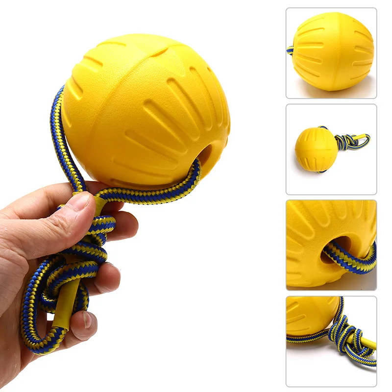 Dog Chew Toy EVA Floating Water Balls Pet Puppy Outdoor Training Interactive Ball Toy With Rope Dogs Biting Fetching Play Toy