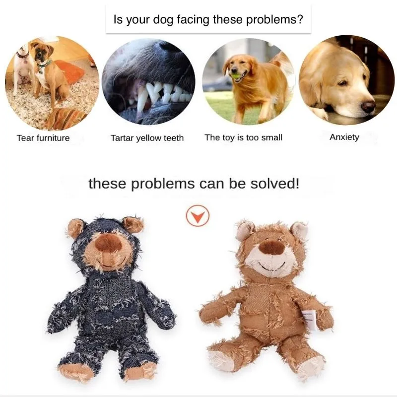 Pet Teddy Bear Soundmaking Toy Plush Interactive Dog Toys Grinding Cleaning Teeth Anti Bite Abreact Plaything Bear Pets Supplies Pet Teddy Bear Soundmaking Toy Plush Interactive Dog Toys Grinding Cleaning Teeth Anti Bite Abreact Plaything Bear Pets Supplies