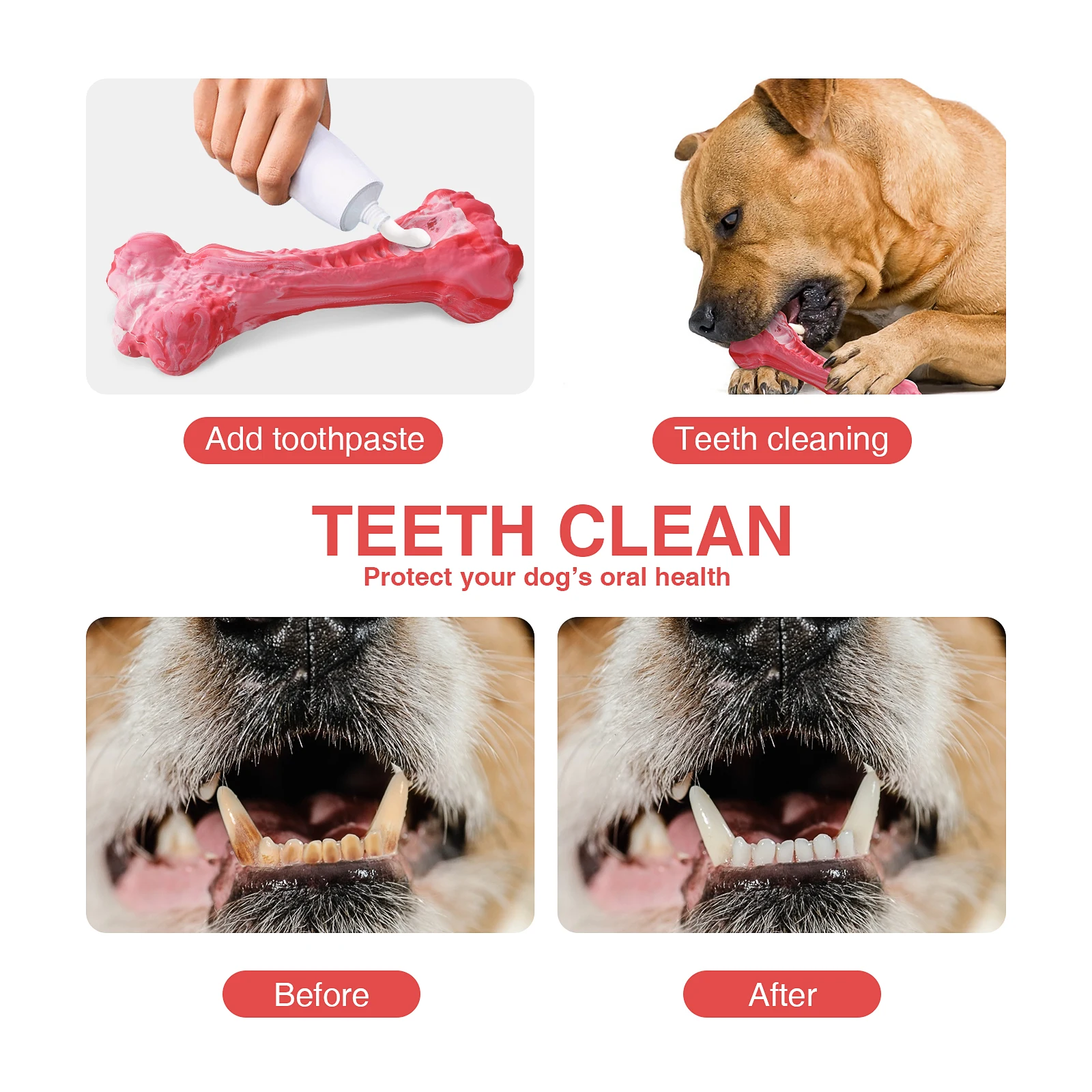 Pet Dog Toy for Chewers Treat Dispensing Durable Rubber Toothbrush Cleaning Toy Puppy Chewing Supplies Dog Accessories Pet Dog Toy for Chewers Treat Dispensing Durable Rubber Toothbrush Cleaning Toy Puppy Chewing Supplies Dog Accessories