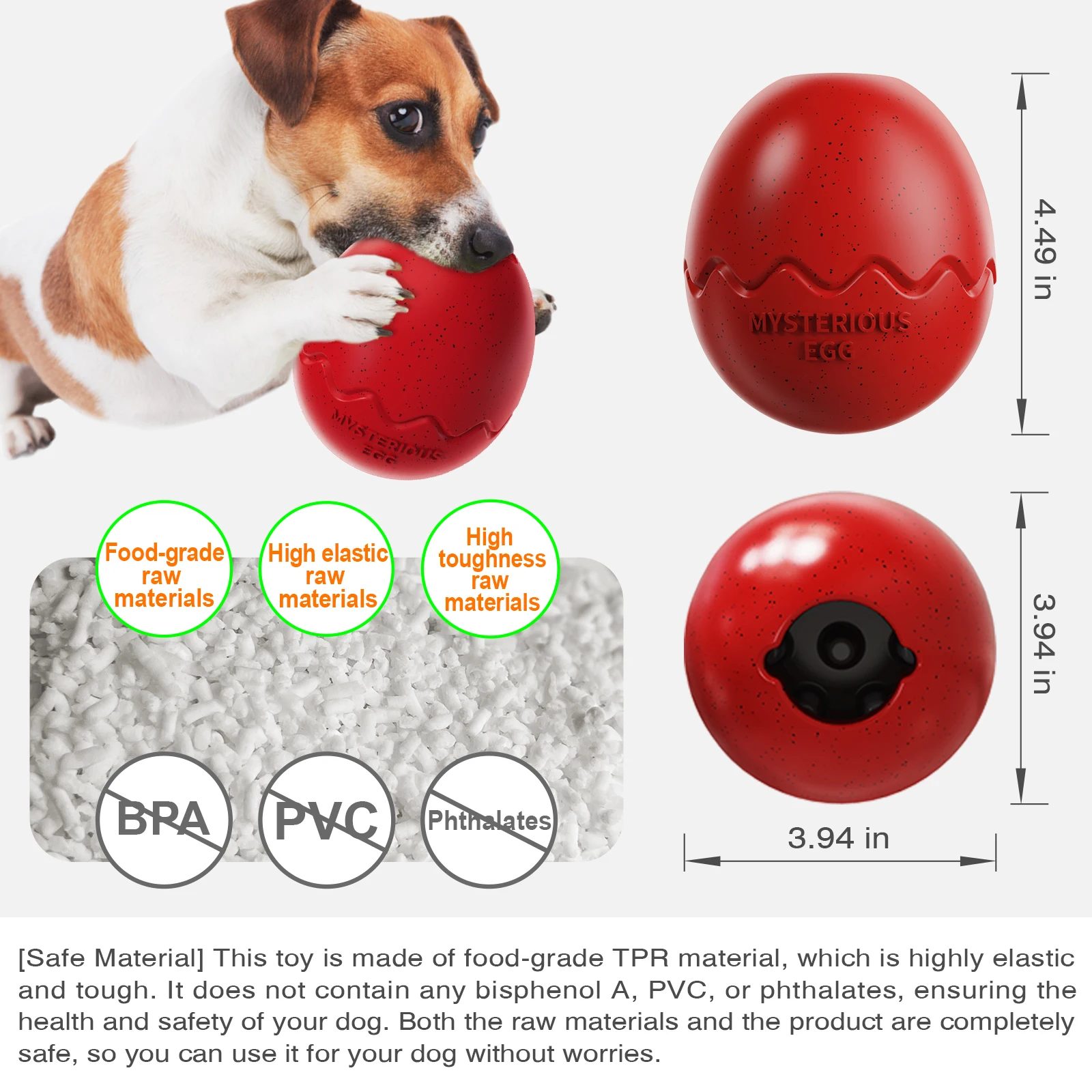 Dog Toy For Small Large Dogs Dinosaur Eggs Slow Feeder Pet Interactive Toys Release Anxiety French Bulldog Labrador Chew Toy