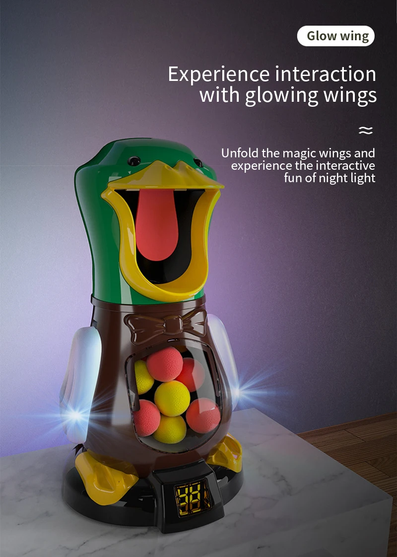 Hungry Shooting Duck Toys 98K Pistol Air-powered Gun Soft Bullet Ball Scoring Battle Games With Light Can Walk Gun Kids Gifts