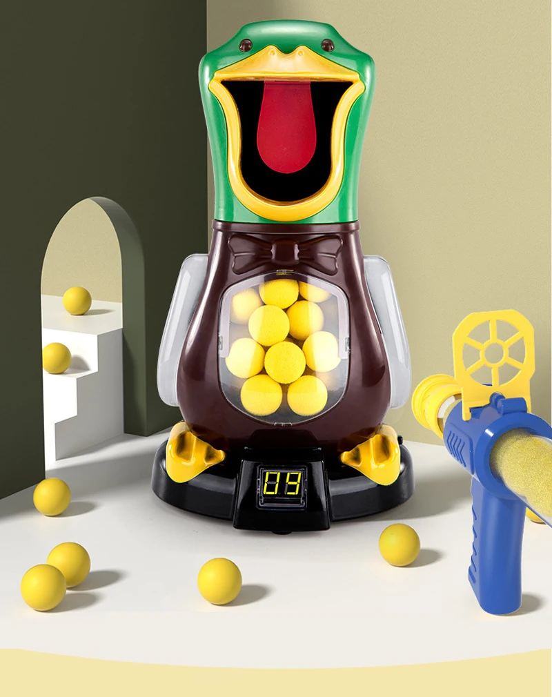 Hungry Shooting Duck Toys 98K Pistol Air-powered Gun Soft Bullet Ball Scoring Battle Games With Light Can Walk Gun Kids Gifts