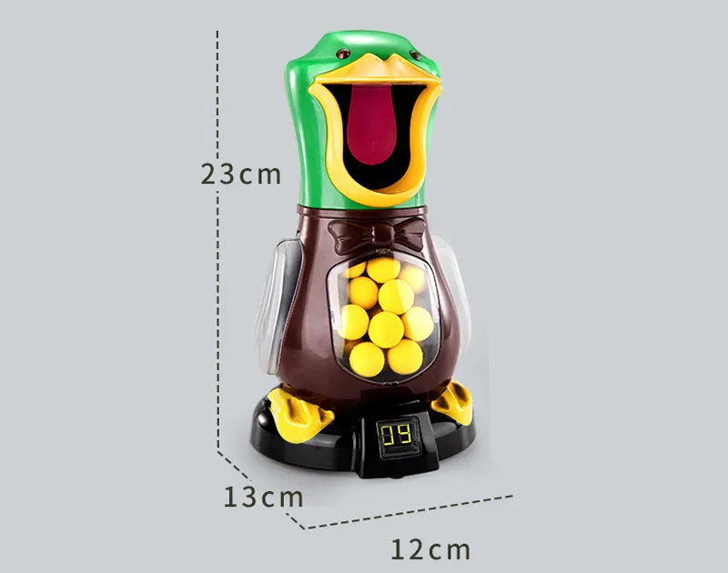 Hungry Shooting Duck Toys Air-powered Gun Soft Bullet Ball With Light Electronic Scoring Battle Games Funny Gun Toy for Kids