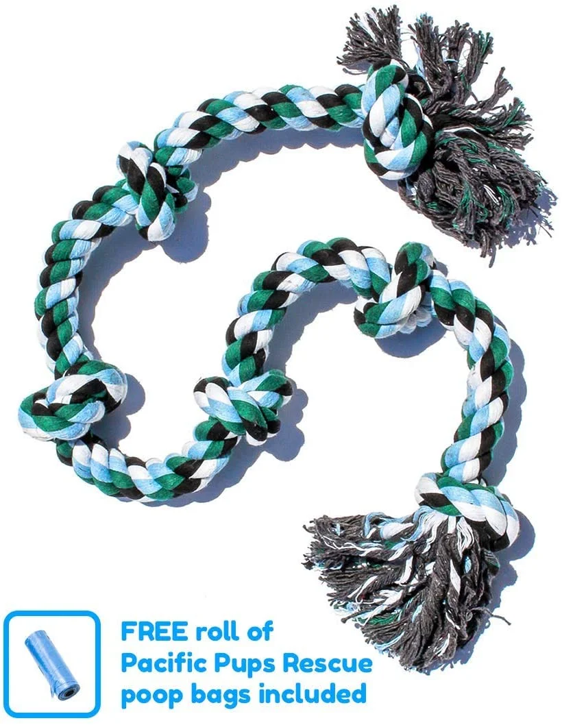 ATUBAN Giant Dog Rope Toy for Extra Large Dogs-Indestructible Dog Toy for Aggressive Chewers and Large Breeds 42IN Long 6 Knot
