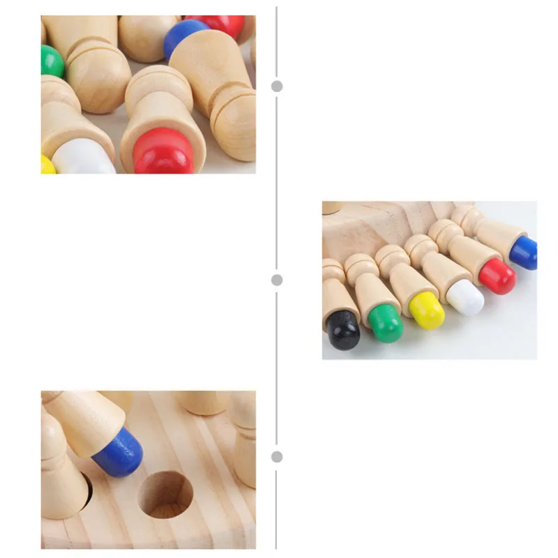 Montessori Wooden Children Toys Memory Match Stick Chess Game Fun Block Puzzle Board Interactive Toy for 3 4 5 Year Old Boy Girl