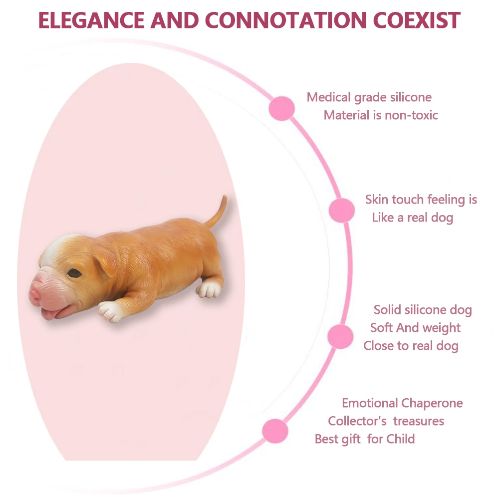 IVITA 18CM 100% Full Silicone Reborn Dog Doll with Eye Soft Silicone Realistic Collectible Art Toys for Children Christmas Gift IVITA 18CM 100% Full Silicone Reborn Dog Doll with Eye Soft Silicone Realistic Collectible Art Toys for Children Christmas Gift