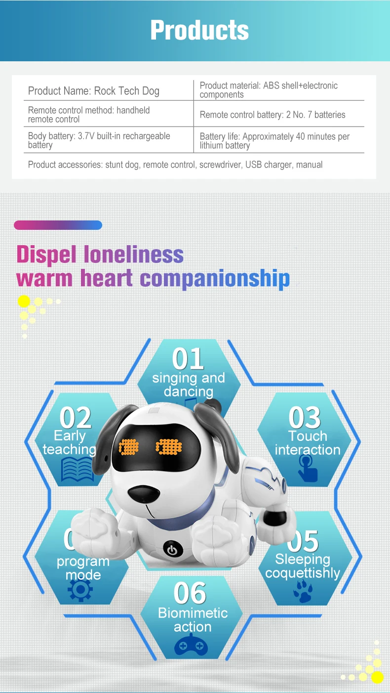 Intelligent Stunt Dog Robot Dog Singing Dancing Electric Pet Remote Control Pet Dog Touch Sensitive Interaction Children's Toys Intelligent Stunt Dog Robot Dog Singing Dancing Electric Pet Remote Control Pet Dog Touch Sensitive Interaction Children's Toys