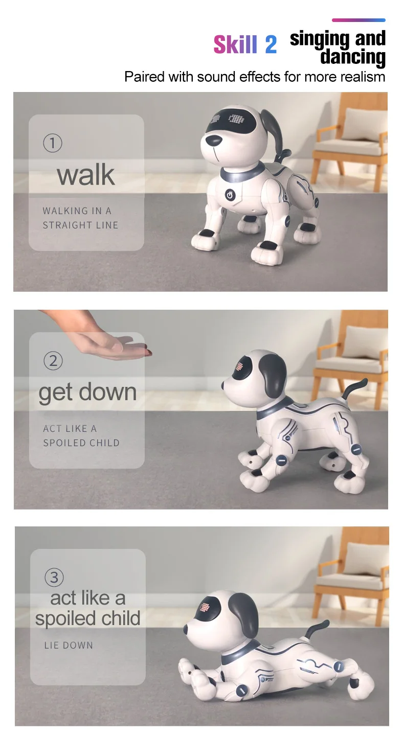 Intelligent Stunt Dog Robot Dog Singing Dancing Electric Pet Remote Control Pet Dog Touch Sensitive Interaction Children's Toys Intelligent Stunt Dog Robot Dog Singing Dancing Electric Pet Remote Control Pet Dog Touch Sensitive Interaction Children's Toys
