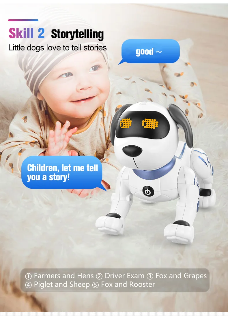 Intelligent Stunt Dog Robot Dog Singing Dancing Electric Pet Remote Control Pet Dog Touch Sensitive Interaction Children's Toys Intelligent Stunt Dog Robot Dog Singing Dancing Electric Pet Remote Control Pet Dog Touch Sensitive Interaction Children's Toys