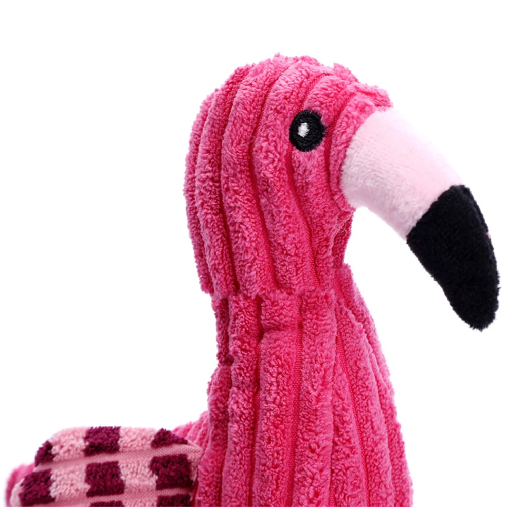Dog Squeaky Toy Flamingo Cotton Rope Interactive Puppy Teething Toy Dog Tug Dog Chewing Toy Pet Training Products Pet Chew Toys
