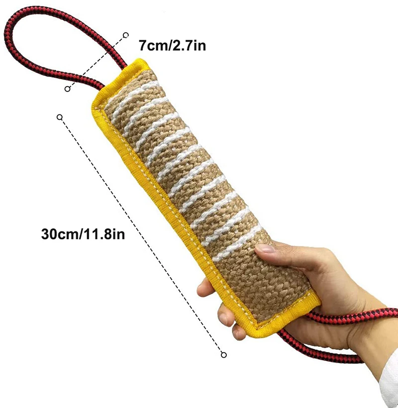 Durable Pet Training Tug Toy Pillow Jute Bite Sleeve With 2 Rope Handles For Small Large Dogs Puppy Interactive Play Game