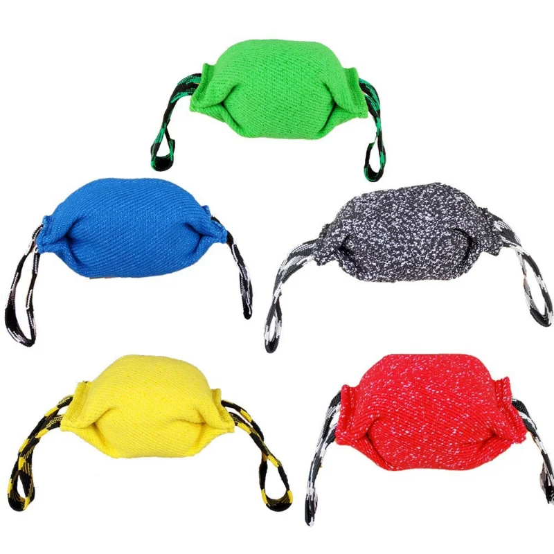Pet Dog Bite Resistance Toys Thick Hemp Dogs Bite Toy Training Tugs Pillow Nylon Rope Double Handle Pet Training Supplies