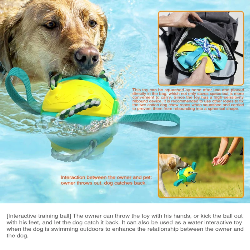 UFO Magic Ball 2in1 Multifunctional Tranining Outdoor Interactive Dog Toys Agility Ball with Chew Ropes Play in Swimming Pool UFO Magic Ball 2in1 Multifunctional Tranining Outdoor Interactive Dog Toys Agility Ball with Chew Ropes Play in Swimming Pool