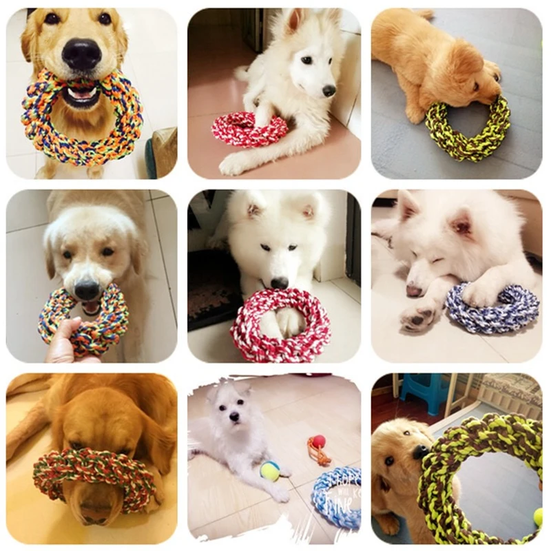 1PC Pet Toys Teeth Bite-Resistant Cotton Rope Rings Toys For Dog Medium Big and Large Dog Molar Toy Chew Toy 1PC Pet Toys Teeth Bite-Resistant Cotton Rope Rings Toys For Dog Medium Big and Large Dog Molar Toy Chew Toy