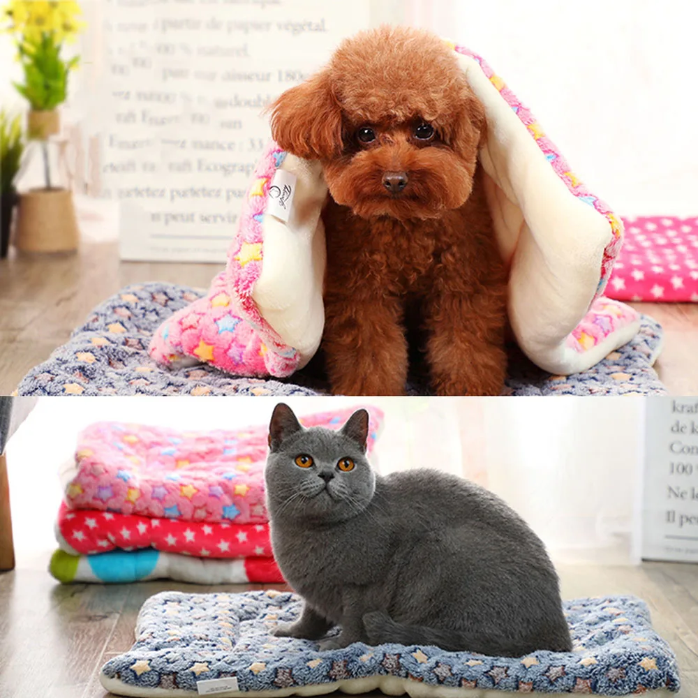 Flannel Pet Mat Dog Bed Cat Bed Thicken Sleeping Mat Dog Blanket Mat For Puppy Kitten Pet Dog Bed for Small Large Dogs Pet Rug