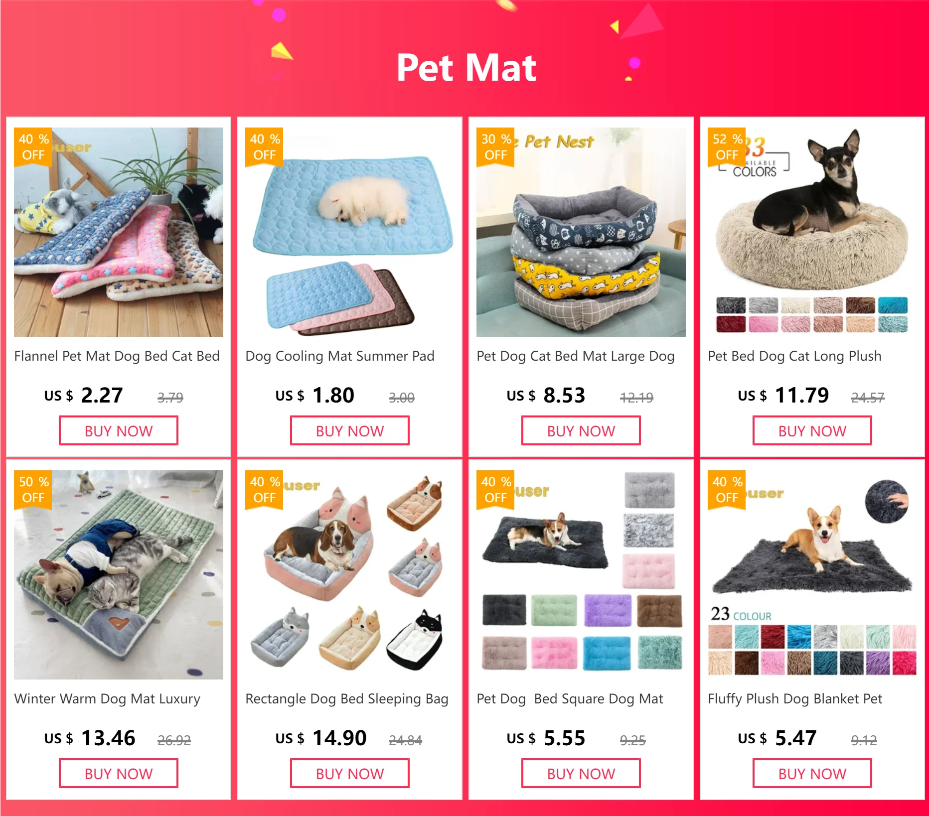 Flannel Pet Mat Dog Bed Cat Bed Thicken Sleeping Mat Dog Blanket Mat For Puppy Kitten Pet Dog Bed for Small Large Dogs Pet Rug