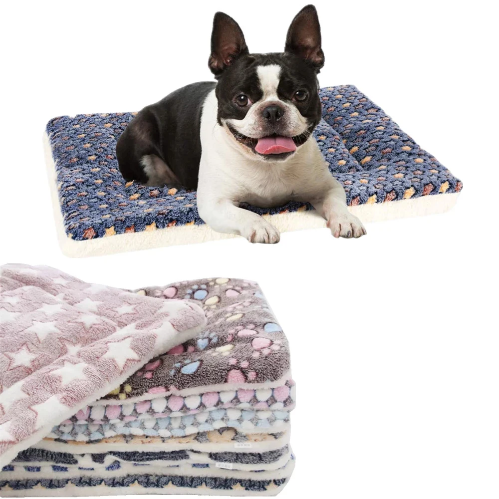 Pet Sleeping Mat Warm Dog Bed Soft Fleece Pet Blanket Cat Litter Puppy Sleep Mat Lovely Mattress Cushion for Small Large Dogs