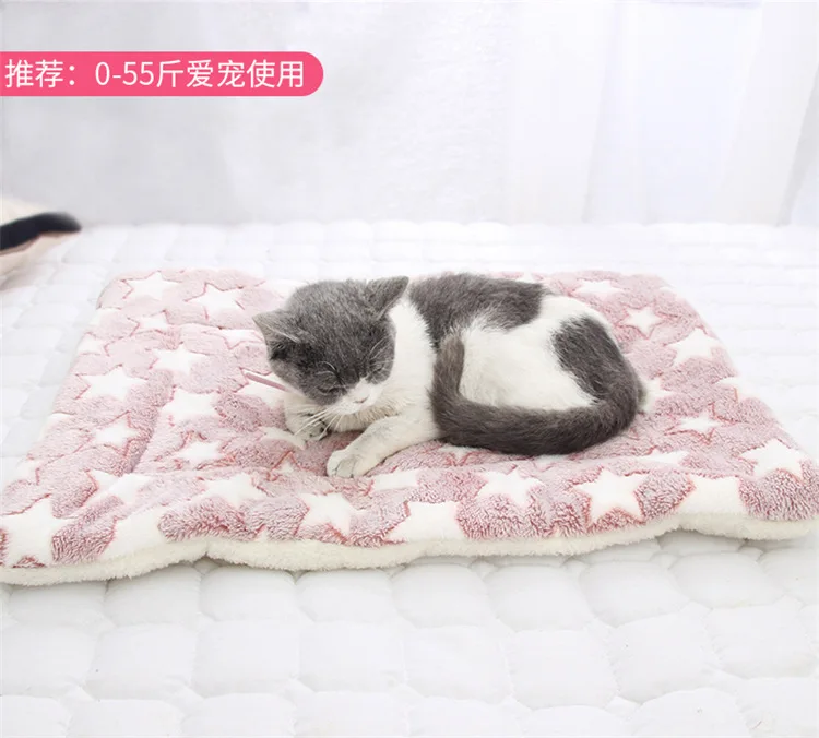 Pet Sleeping Mat Warm Dog Bed Soft Fleece Pet Blanket Cat Litter Puppy Sleep Mat Lovely Mattress Cushion for Small Large Dogs