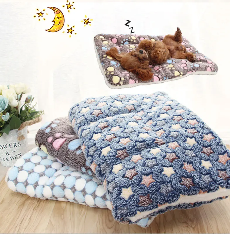 Pet Sleeping Mat Warm Dog Bed Soft Fleece Pet Blanket Cat Litter Puppy Sleep Mat Lovely Mattress Cushion for Small Large Dogs