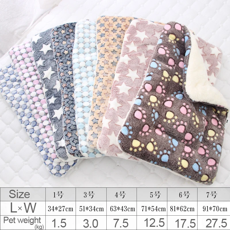 Pet Sleeping Mat Warm Dog Bed Soft Fleece Pet Blanket Cat Litter Puppy Sleep Mat Lovely Mattress Cushion for Small Large Dogs