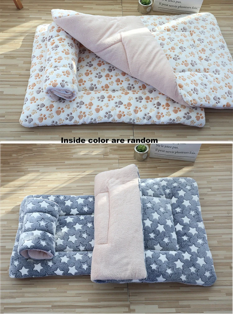 Pet Sleeping Mat Warm Dog Bed Soft Fleece Pet Blanket Cat Litter Puppy Sleep Mat Lovely Mattress Cushion for Small Large Dogs