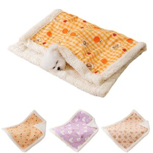 Warm Pet Sleeping Mat Soft Fleece Dog Bed Cute Pet Blanket Thicken Puppy Sleep Mat Pet Pad Cushion for Small Medium Large Dogs