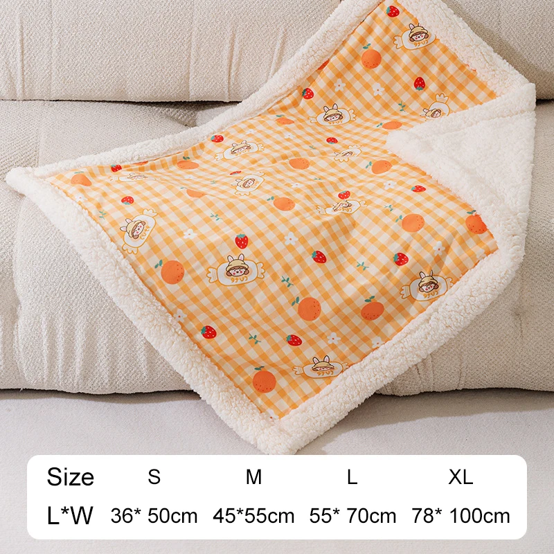Warm Pet Sleeping Mat Soft Fleece Dog Bed Cute Pet Blanket Thicken Puppy Sleep Mat Pet Pad Cushion for Small Medium Large Dogs