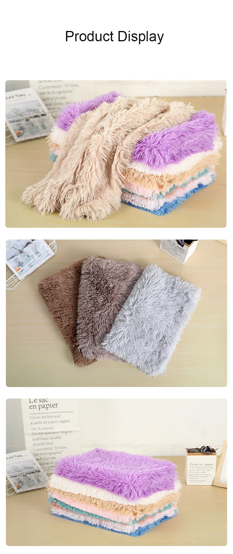 Pet Dog Cat Fluffy Fur Blanket Sleeping Mat Dogs Cats Bed Cushion Cover Reversible Double Layer Washable for Dog Bed Couch Sofa Pet Dog Cat Fluffy Fur Blanket Sleeping Mat Dogs Cats Bed Cushion Cover Reversible Double Layer Washable for Dog Bed Couch Sofa