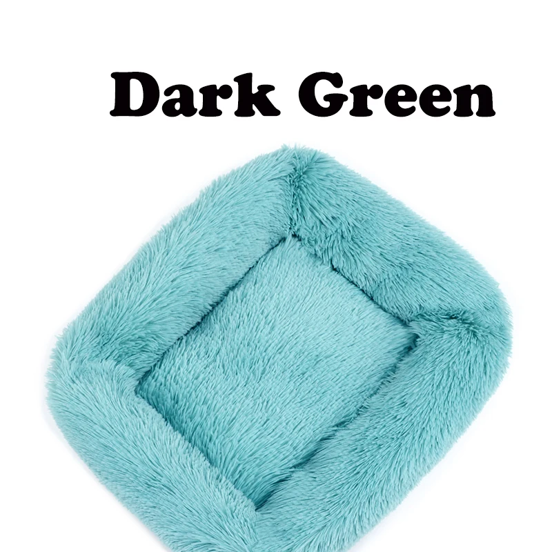 Soft Long Plush Pet Cat Bed House Cats Dog Mat Winter Warm Square Sleeping Dogs Puppy Nest Pet Cushion Portable For Pet Cats Bed
