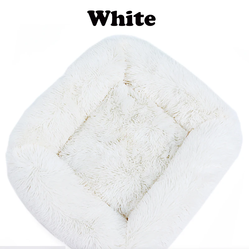 Soft Long Plush Pet Cat Bed House Cats Dog Mat Winter Warm Square Sleeping Dogs Puppy Nest Pet Cushion Portable For Pet Cats Bed