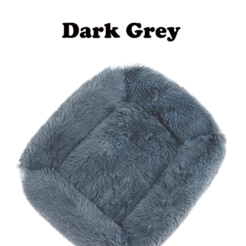Soft Long Plush Pet Cat Bed House Cats Dog Mat Winter Warm Square Sleeping Dogs Puppy Nest Pet Cushion Portable For Pet Cats Bed