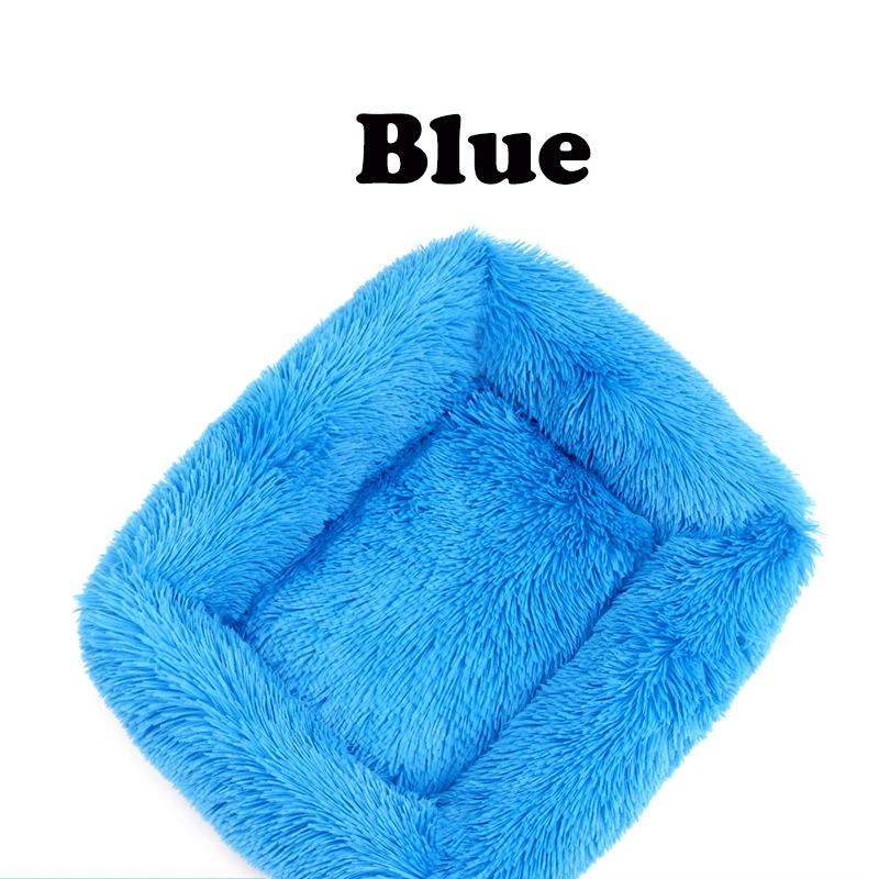 Soft Long Plush Pet Cat Bed House Cats Dog Mat Winter Warm Square Sleeping Dogs Puppy Nest Pet Cushion Portable For Pet Cats Bed