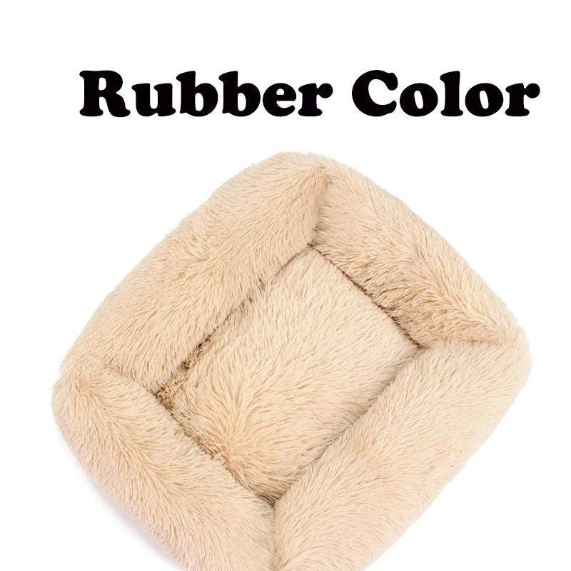 Soft Long Plush Pet Cat Bed House Cats Dog Mat Winter Warm Square Sleeping Dogs Puppy Nest Pet Cushion Portable For Pet Cats Bed