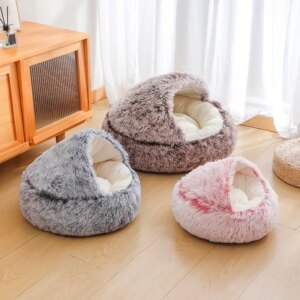 Winter Warm Shell Semi-enclosed Cat Nest Pet Cat Bed Semi-enclosed Dog Nest Dog Bed Closed Cat Nest