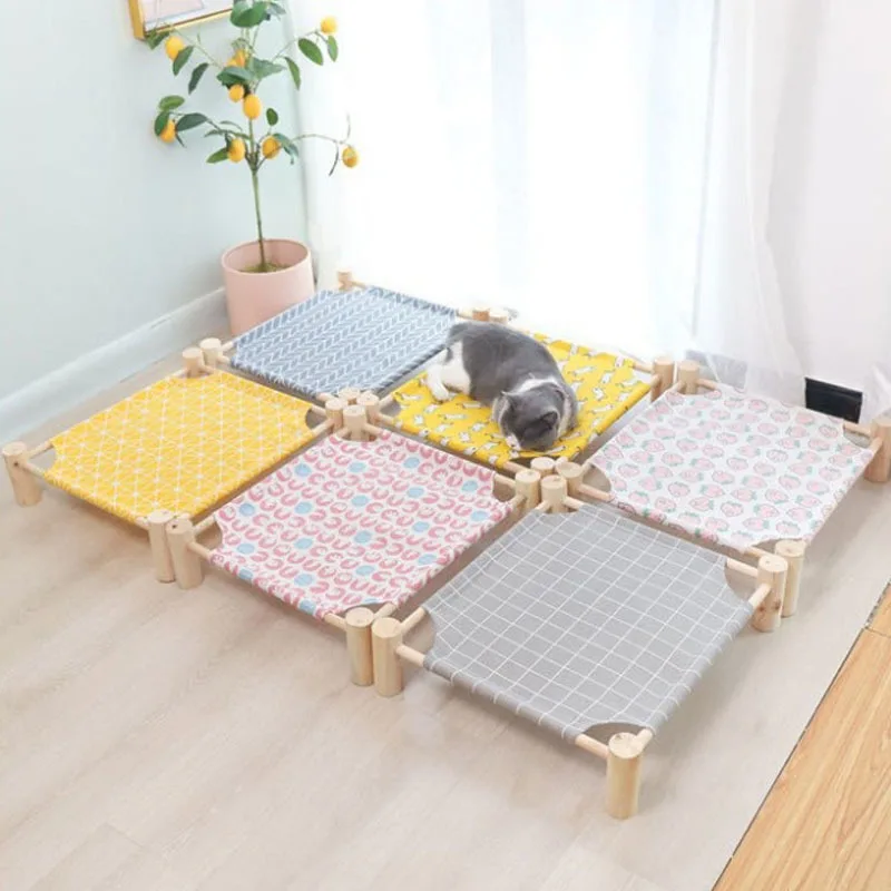 Pet Hammock Durable Cat Bed Four Seasons Universal Removable Washable Solid Wood Kennel Litter Dog Cat Hammock House Supplies Pet Hammock Durable Cat Bed Four Seasons Universal Removable Washable Solid Wood Kennel Litter Dog Cat Hammock House Supplies