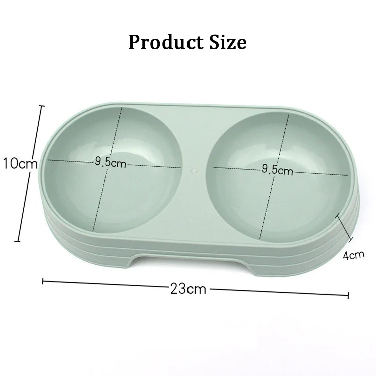 Double Pet Bowls Cat Feeder Water Feeder Round Stainless Steel Drinking Dish Feeder Cat Puppy Feeding Supplies Cat Accessories