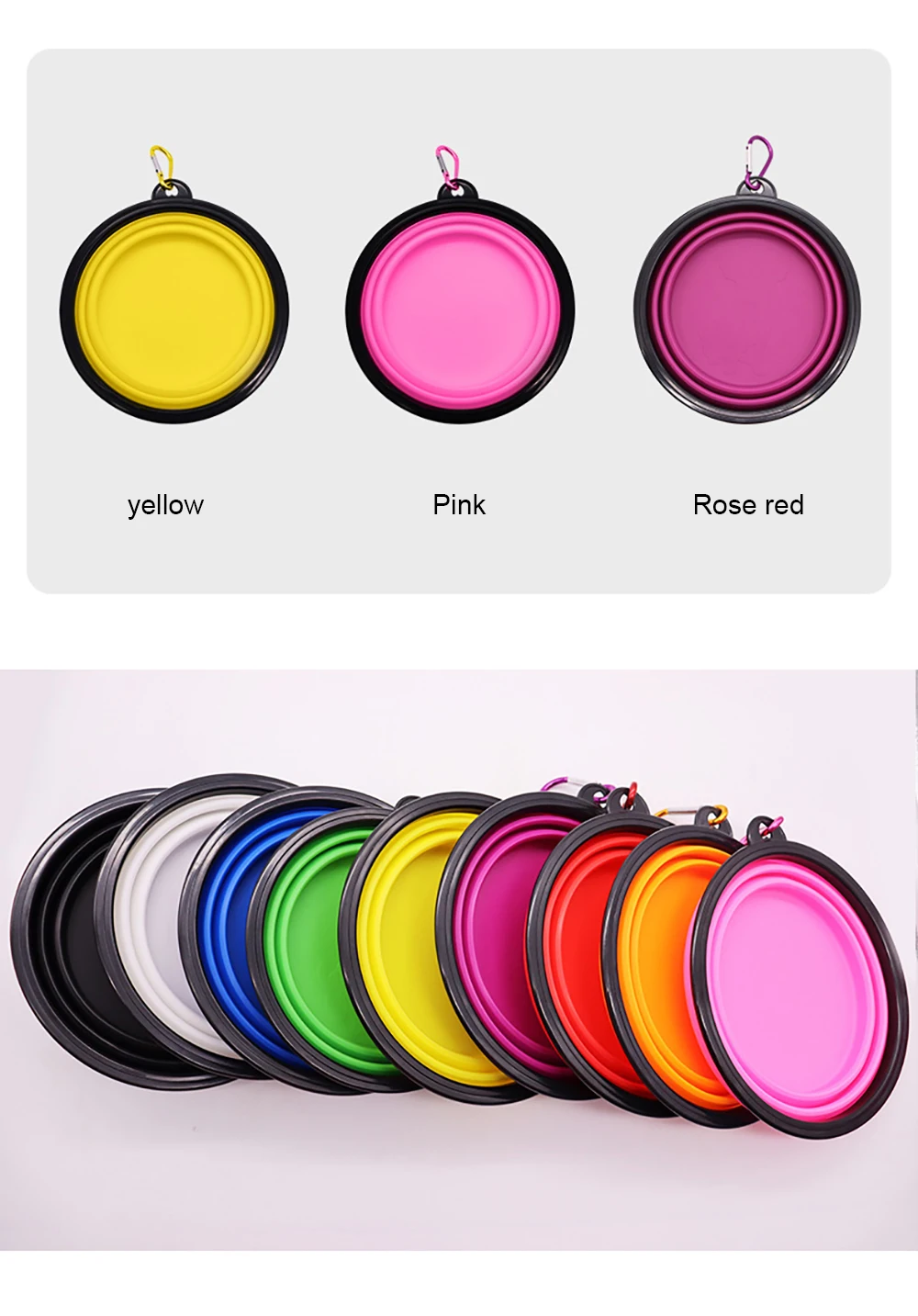 Outdoor Portable Pet Folding Bowl Silicone Dog Feeders with Hanging Hook Cat Dog Bowl Pet Items Dog Food Bowl Mascotas Outdoor Portable Pet Folding Bowl Silicone Dog Feeders with Hanging Hook Cat Dog Bowl Pet Items Dog Food Bowl Mascotas