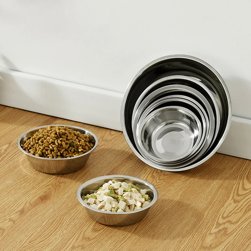 Large Dog Stainless Steel Food Bowl 10-22cm Large Capacity Pet Metal Feeding Bowl Durable and Cheap Food Drinking Basin