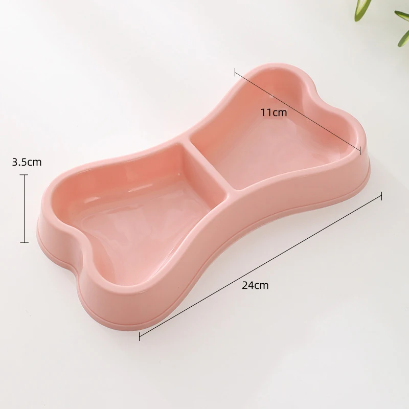 Pet Food Bowl Double Bowl Macaron Color Plastic Cat Bowl Dog Food Drinking Tray Feeding Cat Feeding Pet Supplies Dog Accessories