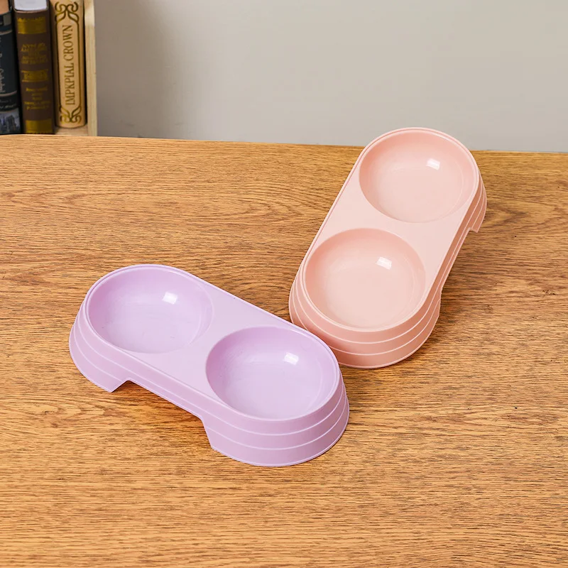 Double Pet Bowls Dog Food Water Feeder Pet Drinking Dish Feeder Cat Puppy Feeding Supplies Small Dog Accessories