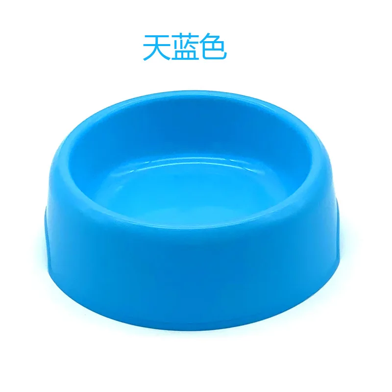 Plastic Dog Bowl Solid Color Pet Bowl Cat Bowl Round Single Bowls Thickened Eco-Friendly Dog Bowls Pet Supplies Dog Accessories