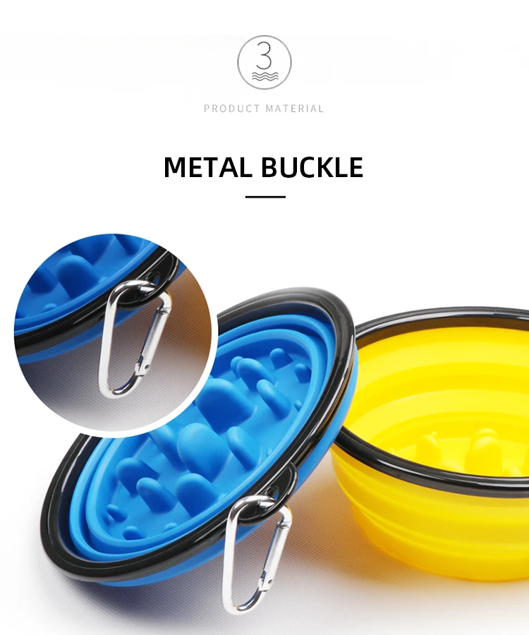 Pet Slow Food Bowl Dog and Cat Anti-choking Feeder Outdoor Travel Portable Foldable TPE Bowls Anti-gulping Feeding Pets Supplies