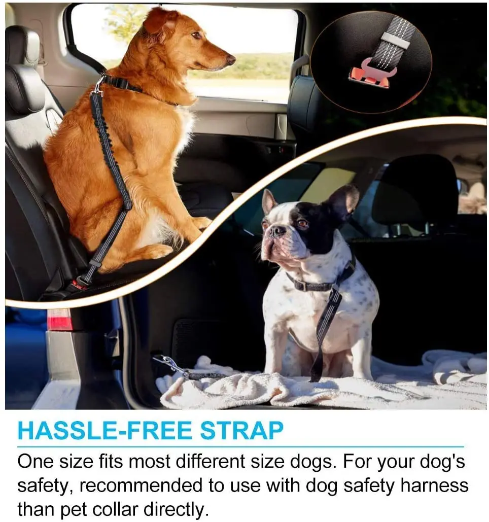Adjustable Pet Cat Dog Car Seat Belt Pet Seat Vehicle Dog Harness Lead Clip Safety Lever Traction Dog Collars Dogs Accessoires