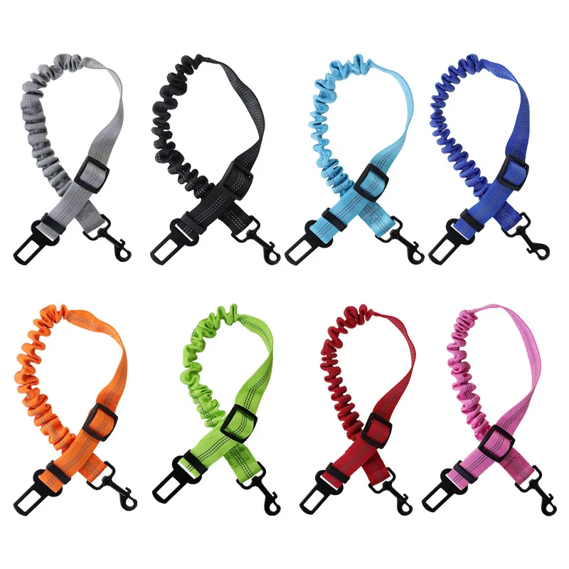Adjustable Pet Cat Dog Car Seat Belt Pet Seat Vehicle Dog Harness Lead Clip Safety Lever Traction Dog Collars Dogs Accessoires