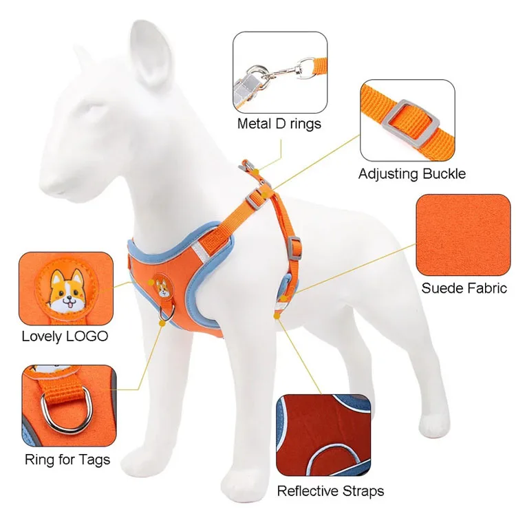 Pet Dog Harness and Leash Set Adjustable Flannel Chest Harness Reflective Breathable For Small Dogs Teddy Chihuahua Pet Supplies Pet Dog Harness and Leash Set Adjustable Flannel Chest Harness Reflective Breathable For Small Dogs Teddy Chihuahua Pet Supplies