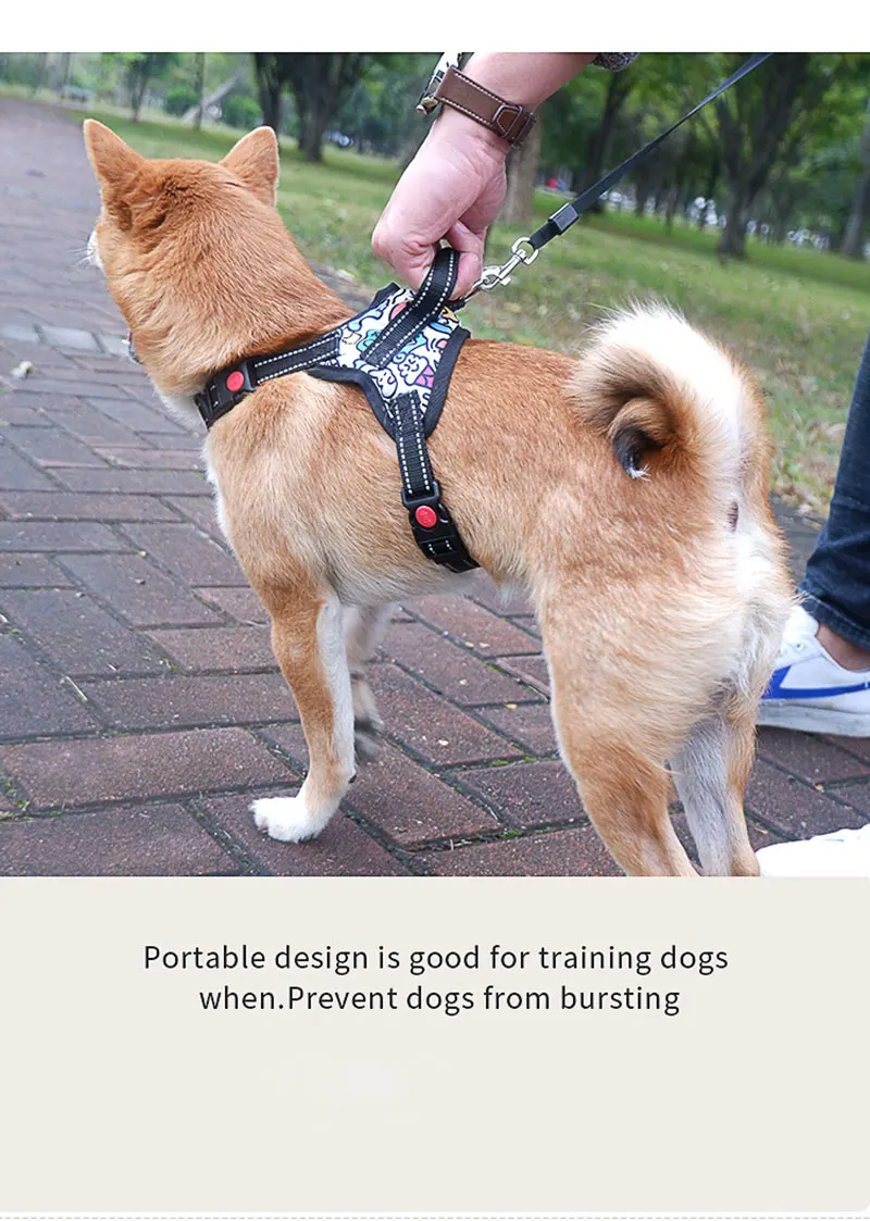 New Dog Harness Large Dog Pet Dog Saddle Harness Explosion-proof Punch Teddy Ke Fund Hair Samoyed Dog Supplies New Dog Harness Large Dog Pet Dog Saddle Harness Explosion-proof Punch Teddy Ke Fund Hair Samoyed Dog Supplies